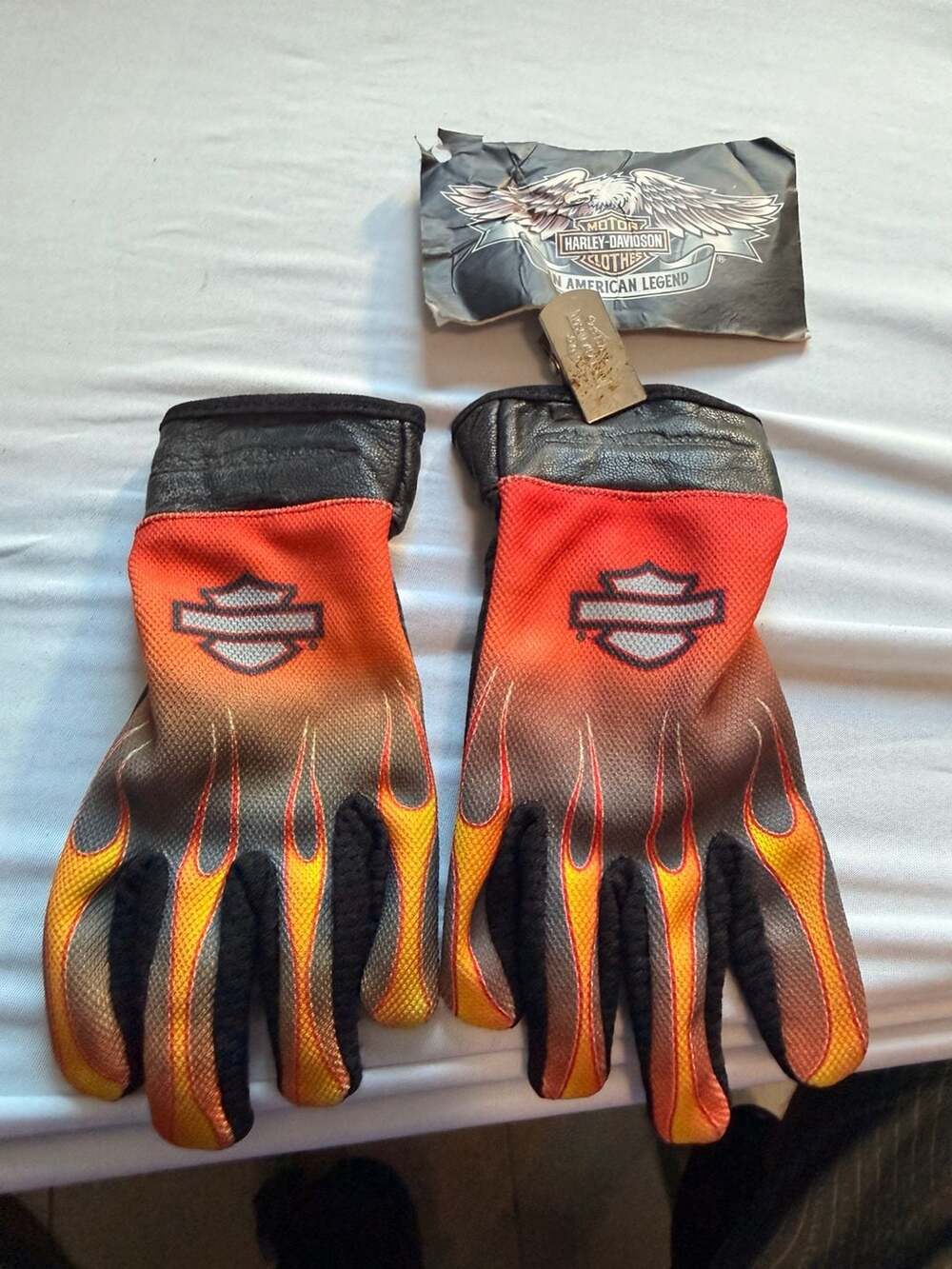 Harley-Davidson Kids Detention Flame Mesh and Leather Gloves